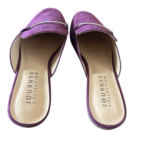 Journee Collection Ameena Slip On Mule Classic Horsebit Detail  Purple NEW 8.5 - Picture 6 of 10
